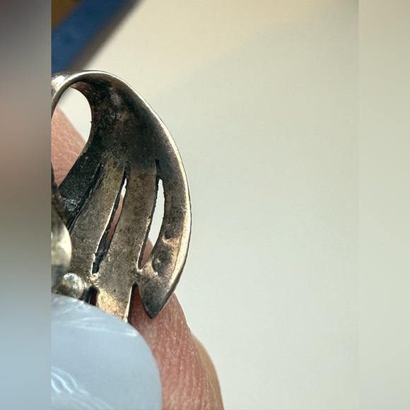 Estate Art Deco Sterling Silver Marcasite Swirls Drop Earrings Pierced Antiqued - Picture 7 of 8